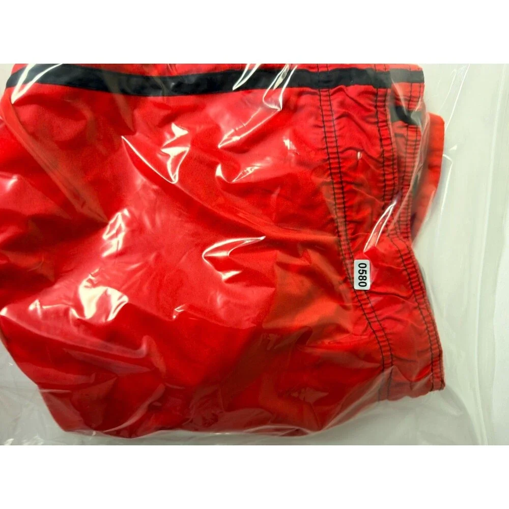 OP Ocean Pacific Mens 3XL 48-50 Red Black Swim Trunks Mesh Lined Cargo
